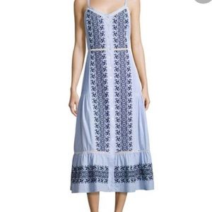 Veronica Beard Joni Embroidered Eyelet Midi Dress size 4